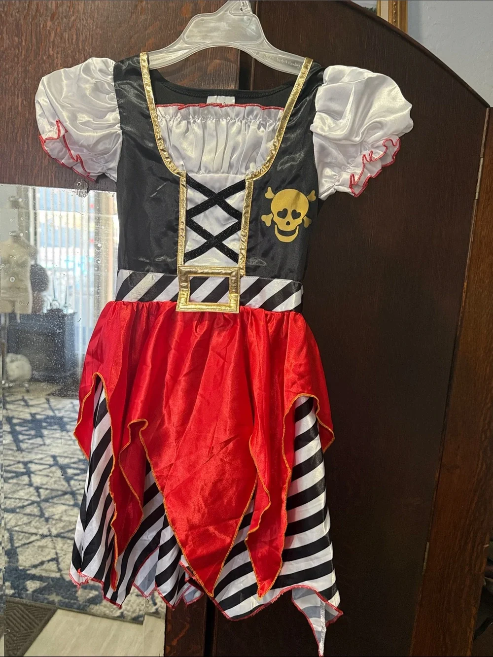 Girls' Red and Black Pirate Costume Dress - Kids Costume
